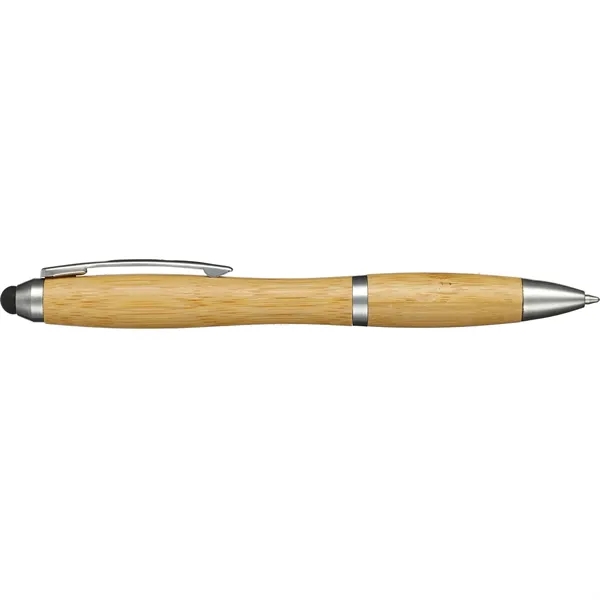 Twist action pen with black ink, rubberized stylus tip, bamboo barrel... from ASI 66887 PCNA / Bullet