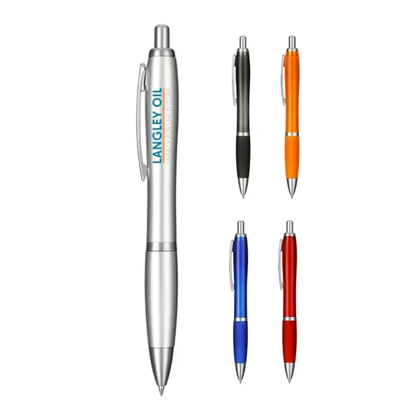 Click-action ballpoint pen with rubber grip and black gel ink.... from ASI 66887 PCNA / Bullet