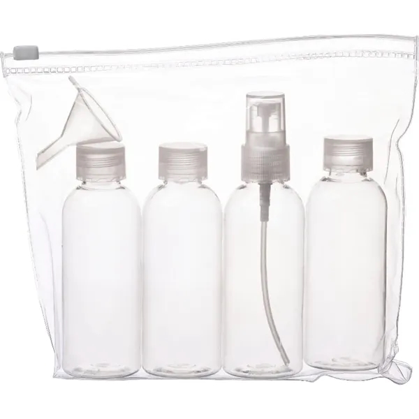 TSA-friendly travel kit with resealable pouch, three 80mL bottles, spray bottle... from ASI 66887 PCNA / Bullet