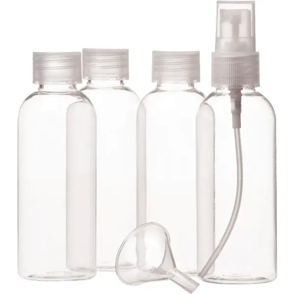 TSA-friendly travel kit with resealable pouch, three 80mL bottles, spray bottle... from ASI 66887 PCNA / Bullet