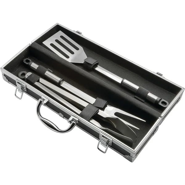 3 piece BBQ set with aluminum case, stainless steel spatula, fork... from ASI 66887 PCNA / Bullet