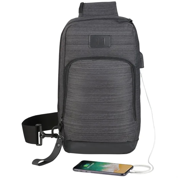 3.5" x 14" x 7.5" sling bag with USB port.... from ASI 66887 PCNA / Leeds