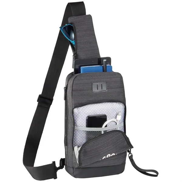 3.5" x 14" x 7.5" sling bag with USB port.... from ASI 66887 PCNA / Leeds