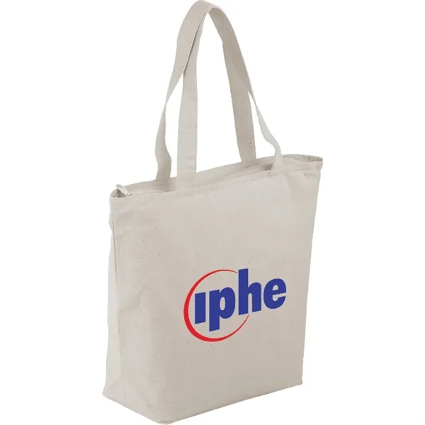 5" x 12.25" x 14.75" cotton canvas tote bag with zippered... from ASI 66887 PCNA / Bullet