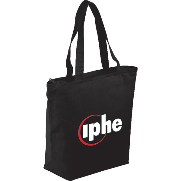 5" x 12.25" x 14.75" cotton canvas tote bag with zippered... from ASI 66887 PCNA / Bullet