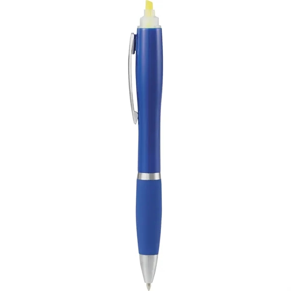 Ballpoint pen with black ink, yellow highlighter and removable cap.... from ASI 66887 PCNA / Bullet