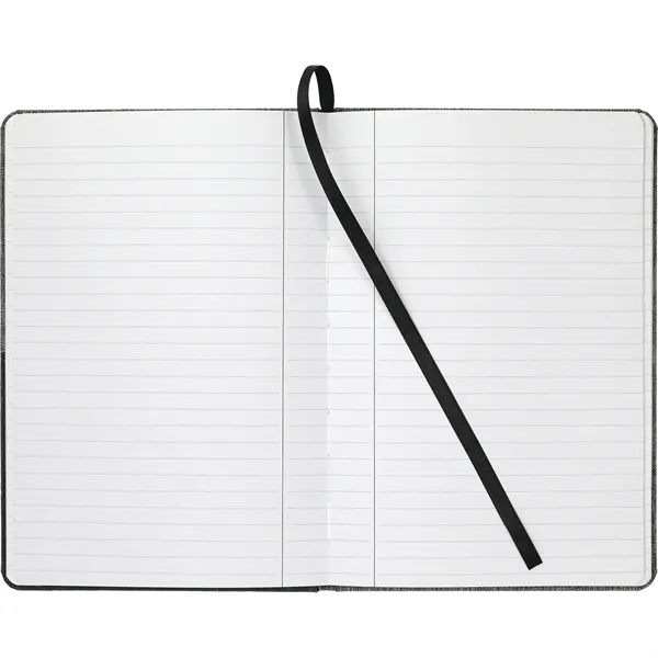 5.5" x 8.5" recycled bound journal with recycled leather front pocket... from ASI 66887 PCNA / Leeds