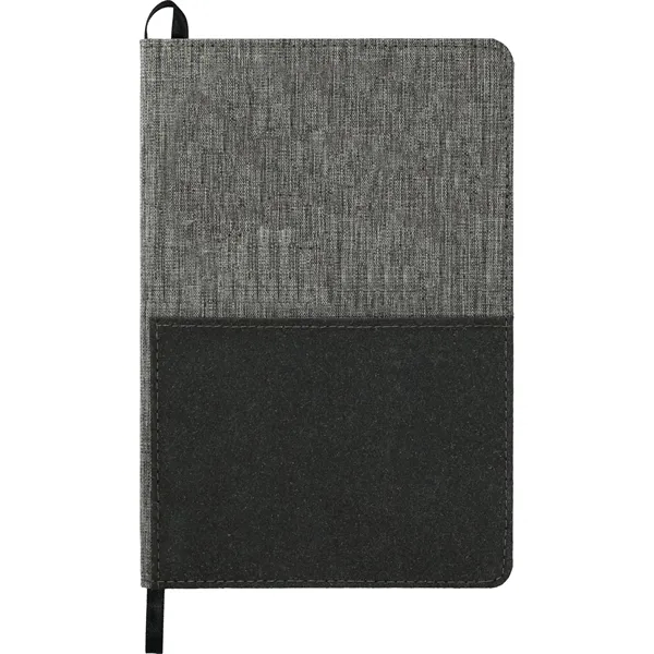 5.5" x 8.5" recycled bound journal with recycled leather front pocket... from ASI 66887 PCNA / Leeds