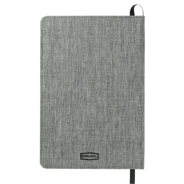 5.5" x 8.5" recycled bound journal with recycled leather front pocket... from ASI 66887 PCNA / Leeds