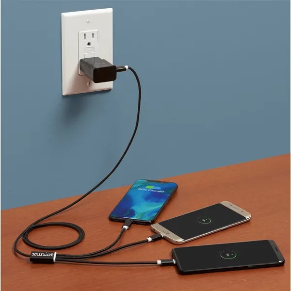 3-in-1 charging cable with 47" cord, USB-A, Micro-USB and Type-C tips.... from ASI 66887 PCNA / Leeds