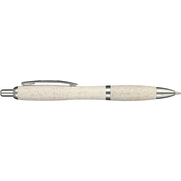 Plunger action ballpoint with chrome accents and 45% wheat straw construction.... from ASI 66887 PCNA / Bullet