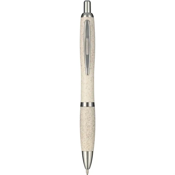 Plunger action ballpoint with chrome accents and 45% wheat straw construction.... from ASI 66887 PCNA / Bullet