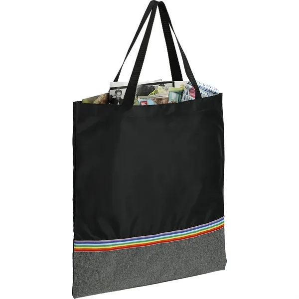 1" x 17" x 15.75" tote bag with a rainbow accent... from ASI 66887 PCNA / Bullet