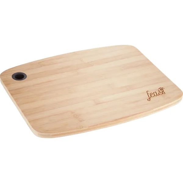 15" x 12" bamboo cutting board with thumb hole and silicone... from ASI 66887 PCNA / Leeds