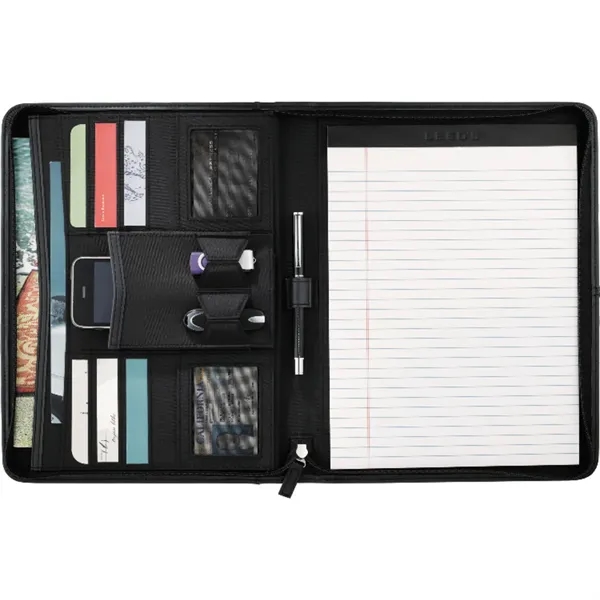 Zippered padfolio with multiple pockets, writing pad, two USB flash drive... from ASI 66887 PCNA / Leeds