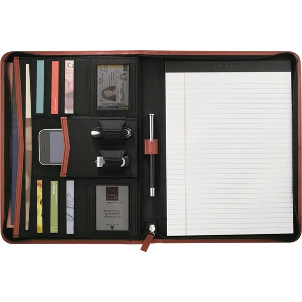Zippered padfolio with multiple pockets, writing pad, two USB flash drive... from ASI 66887 PCNA / Leeds