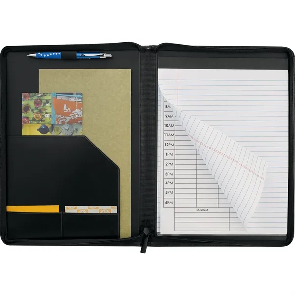 Zippered pad folio with writing pad, pen loop, document pocket, two... from ASI 66887 PCNA / Leeds
