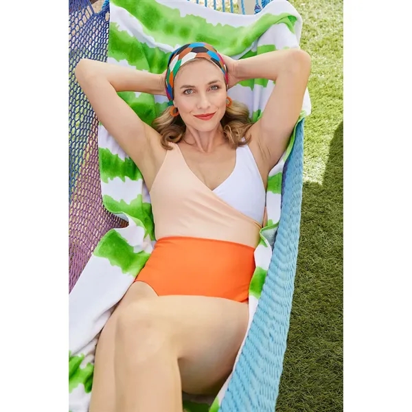 Good Vibes Cabana Stripe Beach Towel... from ASI 66887 PCNA / Bullet