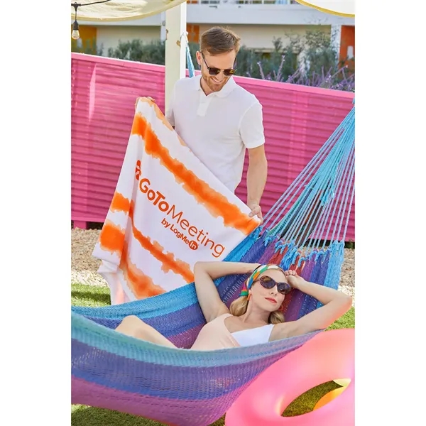 Good Vibes Cabana Stripe Beach Towel... from ASI 66887 PCNA / Bullet