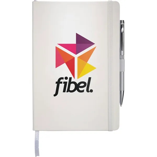 5.5" x 8.5" bound journal with faux leather hard cover and... from ASI 66887 PCNA / Leeds