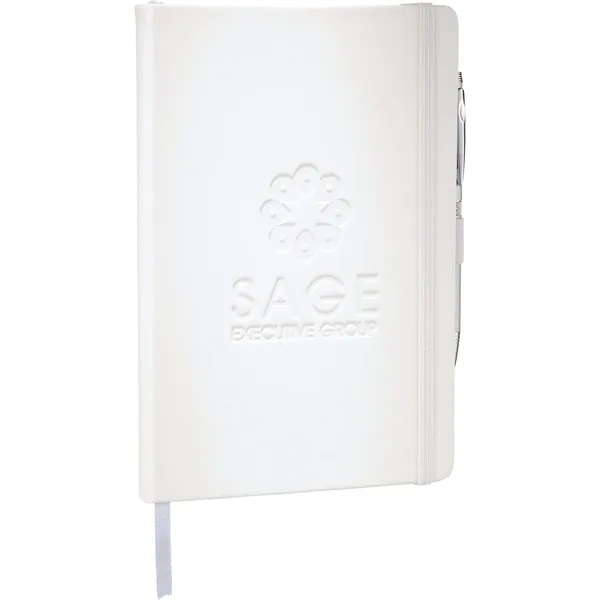 5.5" x 8.5" bound journal with faux leather hard cover and... from ASI 66887 PCNA / Leeds