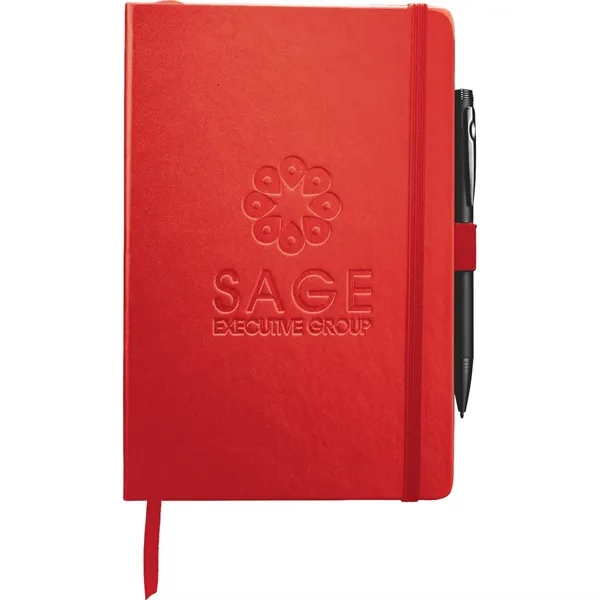 5.5" x 8.5" bound journal with faux leather hard cover and... from ASI 66887 PCNA / Leeds