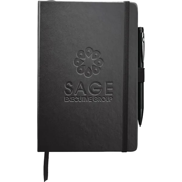 5.5" x 8.5" bound journal with faux leather hard cover and... from ASI 66887 PCNA / Leeds