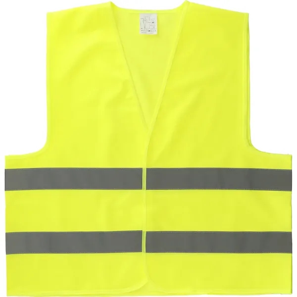 Neon yellow safety vest with reflective stripes and hook and loop... from ASI 66887 PCNA / Bullet