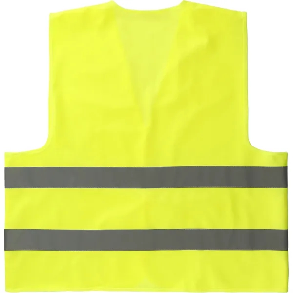 Neon yellow safety vest with reflective stripes and hook and loop... from ASI 66887 PCNA / Bullet