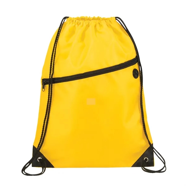 18" x 13" drawstring bag with zippered front pocket and earbud... from ASI 66887 PCNA / Bullet