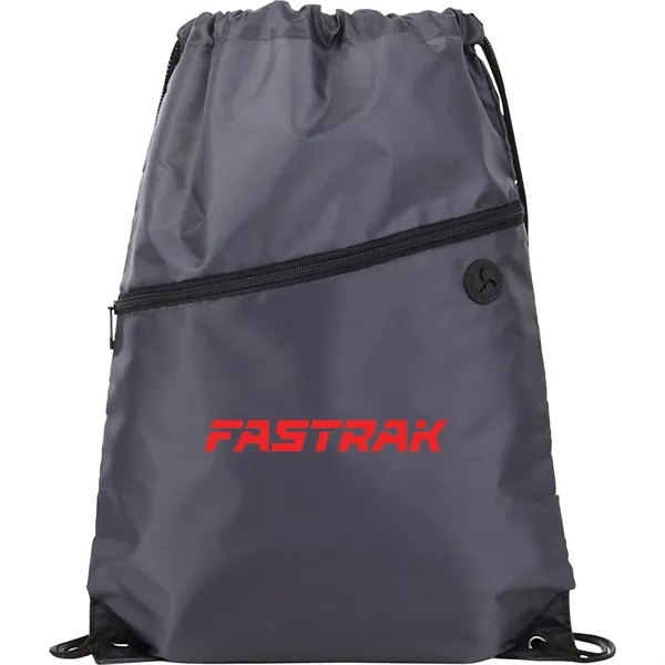 18" x 13" drawstring bag with zippered front pocket and earbud... from ASI 66887 PCNA / Bullet