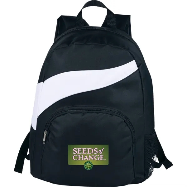 Backpack with large main compartment, zippered front compartment, side mesh pocket... from ASI 66887 PCNA / Bullet