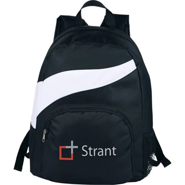 Backpack with large main compartment, zippered front compartment, side mesh pocket... from ASI 66887 PCNA / Bullet