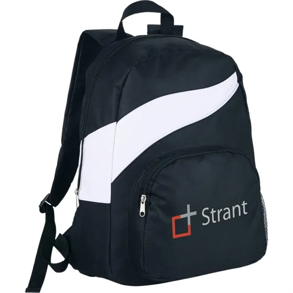 Backpack with large main compartment, zippered front compartment, side mesh pocket... from ASI 66887 PCNA / Bullet