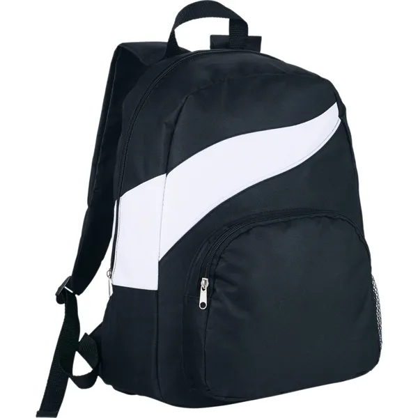 Backpack with large main compartment, zippered front compartment, side mesh pocket... from ASI 66887 PCNA / Bullet