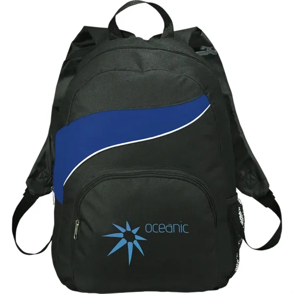 Backpack with large main compartment, zippered front compartment, side mesh pocket... from ASI 66887 PCNA / Bullet