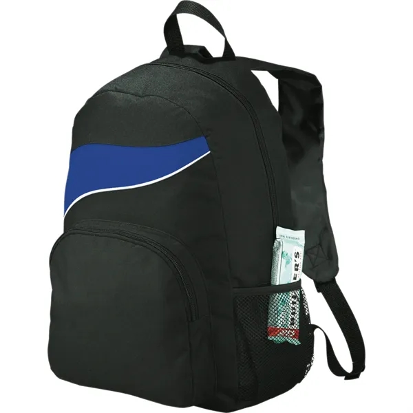 Backpack with large main compartment, zippered front compartment, side mesh pocket... from ASI 66887 PCNA / Bullet