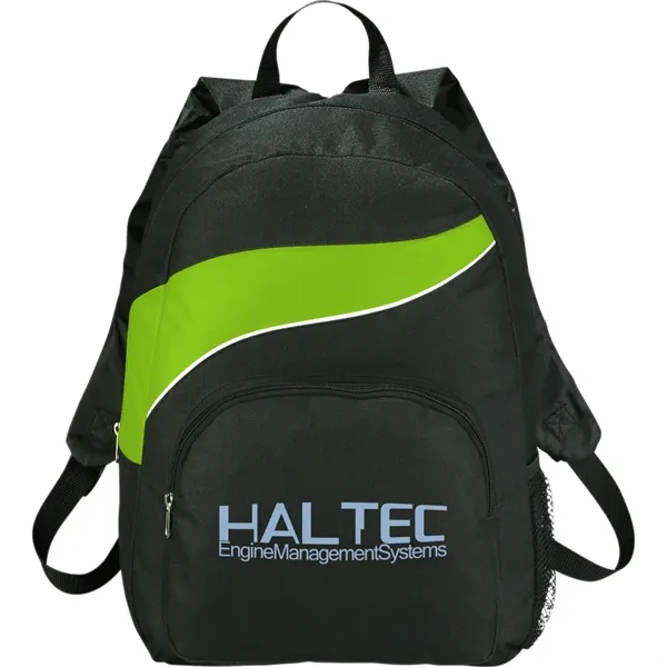 Backpack with large main compartment, zippered front compartment, side mesh pocket... from ASI 66887 PCNA / Bullet