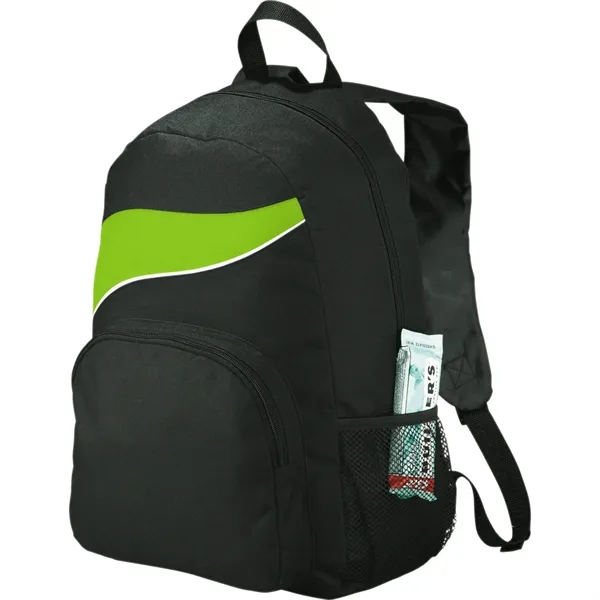 Backpack with large main compartment, zippered front compartment, side mesh pocket... from ASI 66887 PCNA / Bullet
