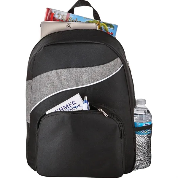 Backpack with large main compartment, zippered front compartment, side mesh pocket... from ASI 66887 PCNA / Bullet
