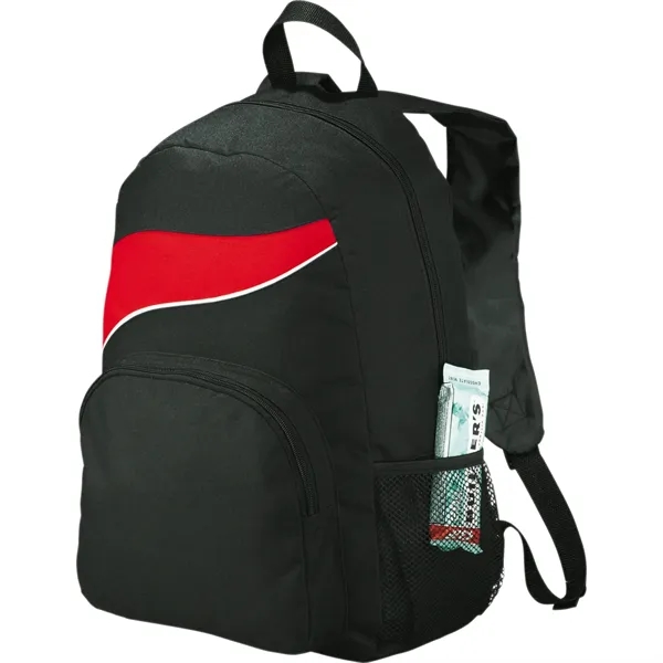 Backpack with large main compartment, zippered front compartment, side mesh pocket... from ASI 66887 PCNA / Bullet