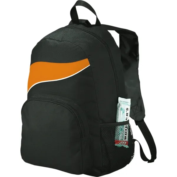 Backpack with large main compartment, zippered front compartment, side mesh pocket... from ASI 66887 PCNA / Bullet