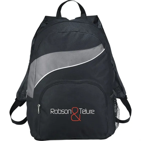 Backpack with large main compartment, zippered front compartment, side mesh pocket... from ASI 66887 PCNA / Bullet