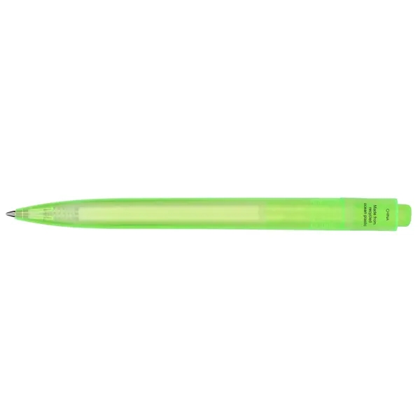 Blue gel ink pen made with recycled ocean plastic.... from ASI 66887 PCNA / Bullet