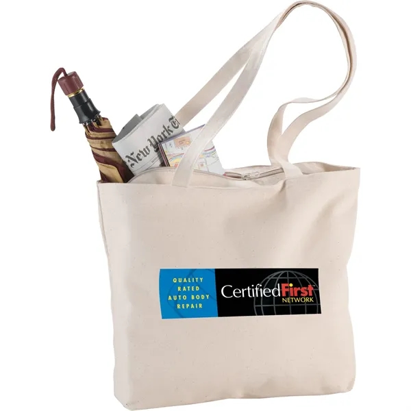12 oz. cotton canvas shopping tote with zippered main compartment.... from ASI 66887 PCNA / Leeds