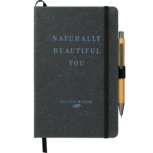 5.5" x 8.5" recycled leather-bound journal with 80 sheets of lined... from ASI 66887 PCNA / Leeds