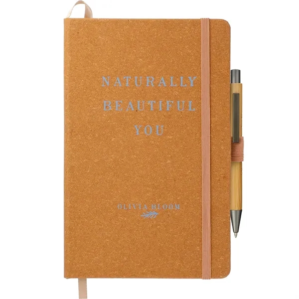 5.5" x 8.5" recycled leather-bound journal with 80 sheets of lined... from ASI 66887 PCNA / Leeds