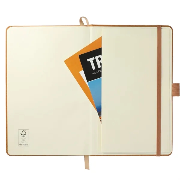 5.5" x 8.5" recycled leather-bound journal with 80 sheets of lined... from ASI 66887 PCNA / Leeds