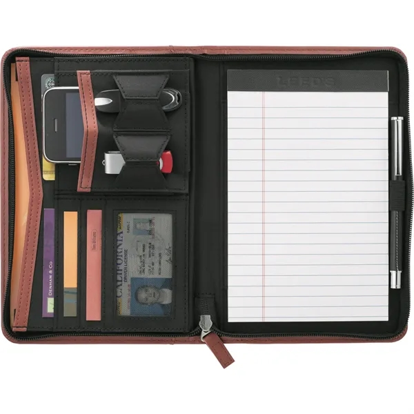 Zippered padfolio with business card holders, USB flash drive holders, ID... from ASI 66887 PCNA / Leeds