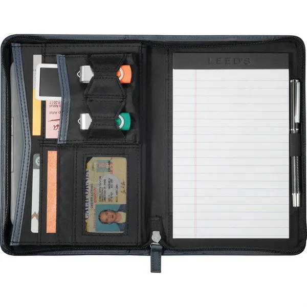 Zippered padfolio with business card holders, USB flash drive holders, ID... from ASI 66887 PCNA / Leeds
